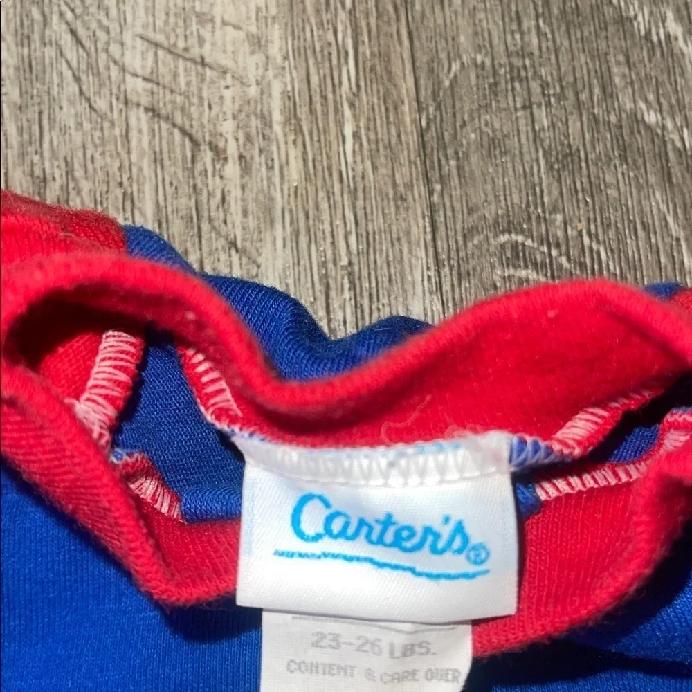 Carter's vintage 90s  Red and Blue Onesie apples I color my apples red